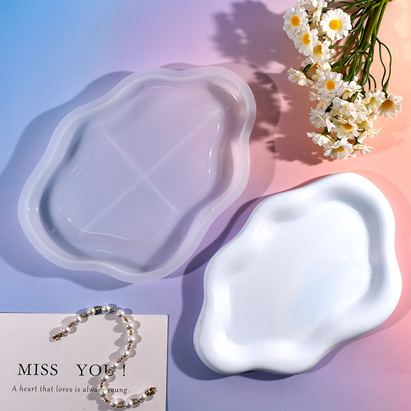 Candle Holder Supplies - 불규칙한 구름 모양 트레이 실리콘 레진