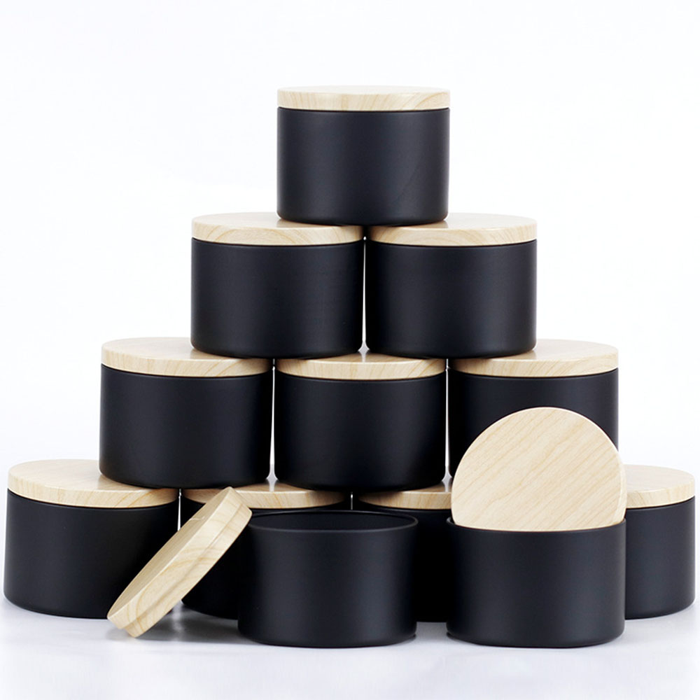 Candle Making Supplies Jars - 24pcs 4oz 검은 양초 항아리, 뚜껑이