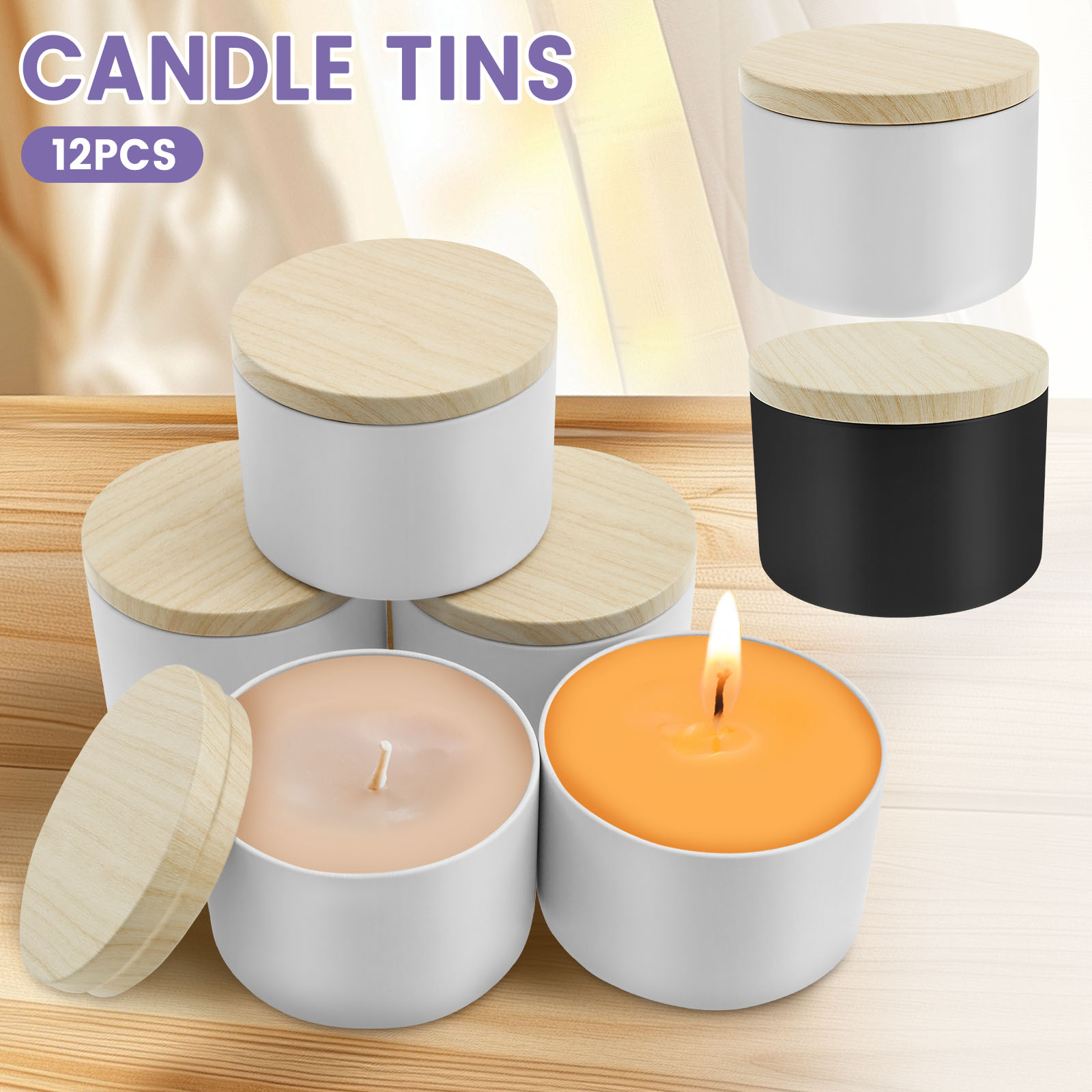 Candle Making Supplies Jars - 양초를 만들기위한 12Pcs 8oz 철 빈
