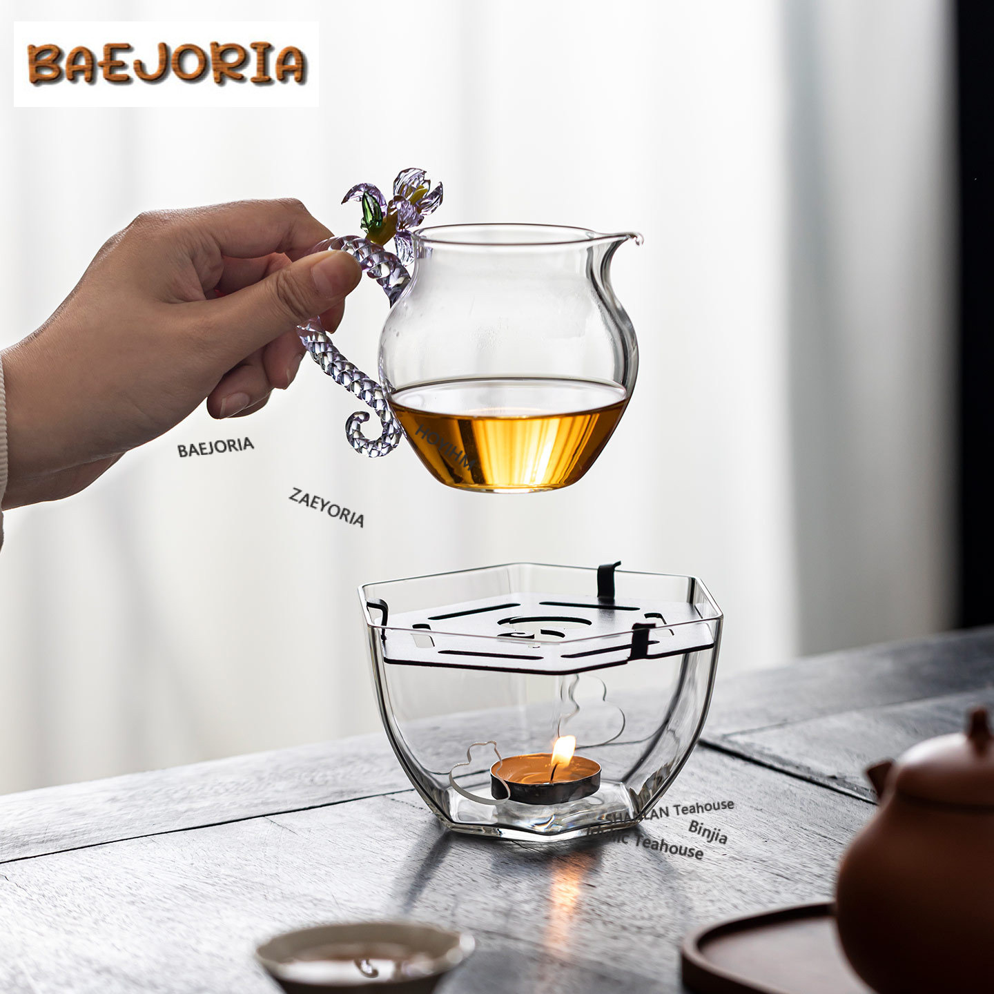 Candle Holder Supplies - 육각형 조롱박 모양 유리 티 워머