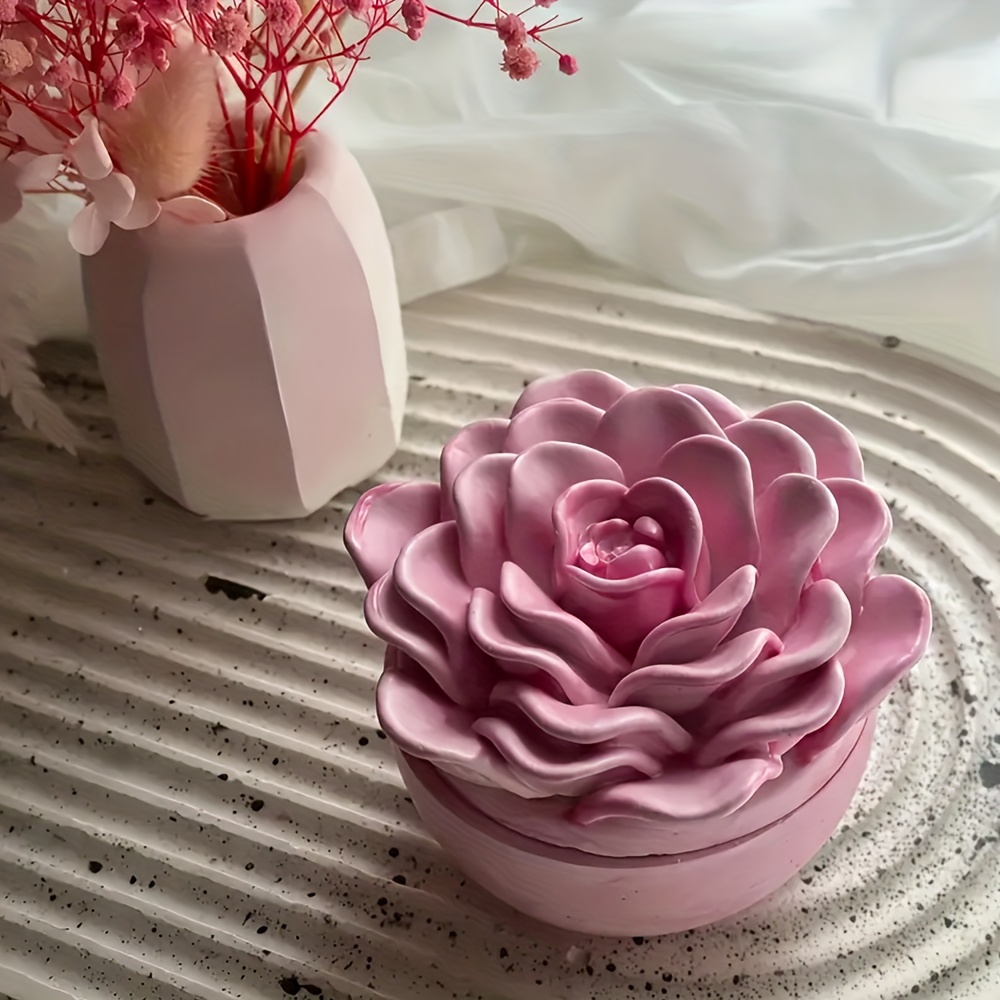 꽃무늬 레진용 실리콘 몰드, 뚜껑이 있는 실리콘 캔들  - Candle Holder Supplies 리뷰 및 가격