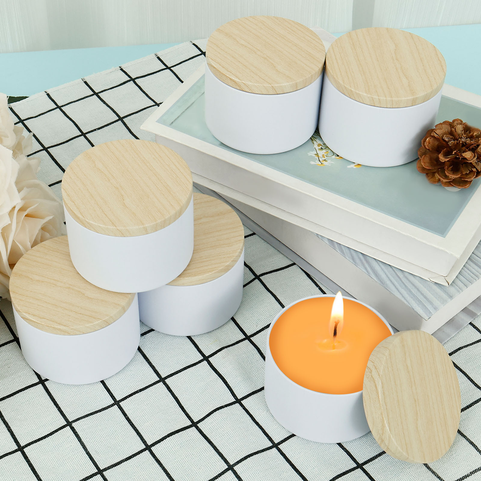 양초를 만들기위한 12Pcs 8oz 철 빈 양초 통 소 - Candle Making Supplies Jars 리뷰 및 가격