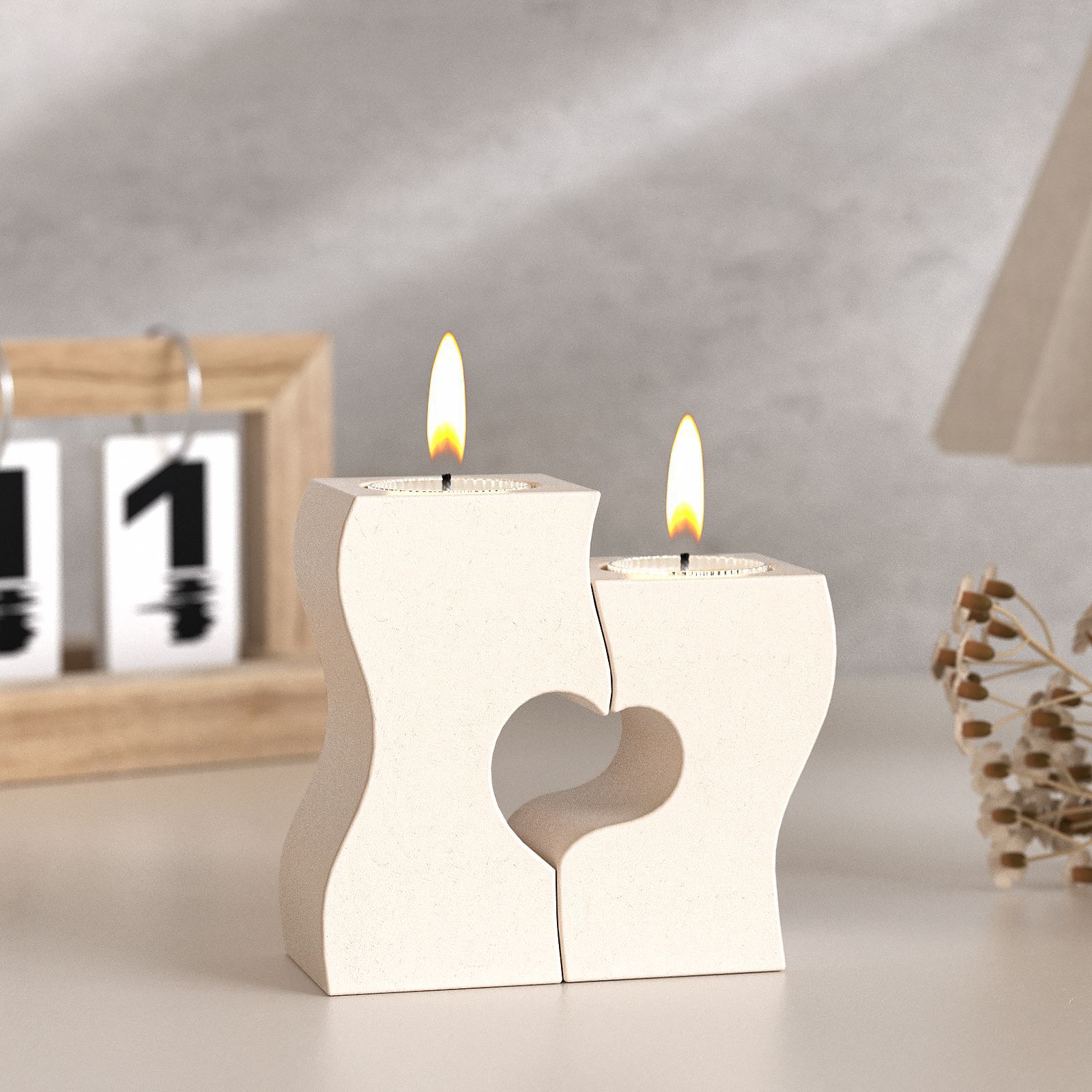 S 하트 촛대 실리콘 몰드 DIY 캔들 홀더 석고 석고 - Candle Holder Supplies 리뷰 및 가격