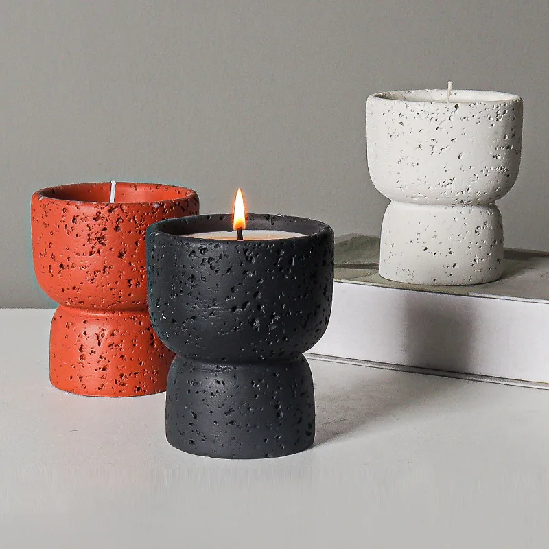 간단한 시멘트 가정용 아로마 테라피 양초 빈 컵, DI - Candle Holder Supplies 리뷰 및 가격