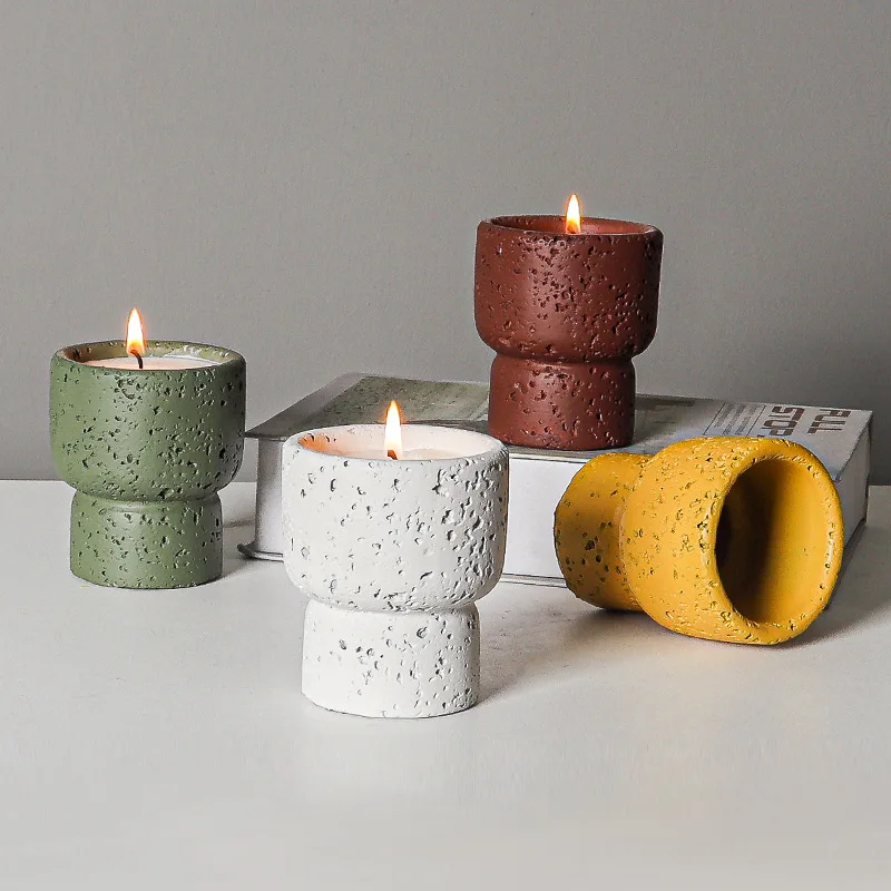 간단한 시멘트 가정용 아로마 테라피 양초 빈 컵, DI - Candle Holder Supplies 리뷰 및 가격