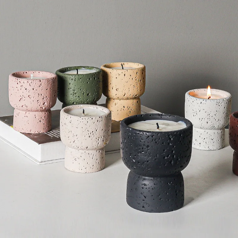 간단한 시멘트 가정용 아로마 테라피 양초 빈 컵, DI - Candle Holder Supplies 리뷰 및 가격