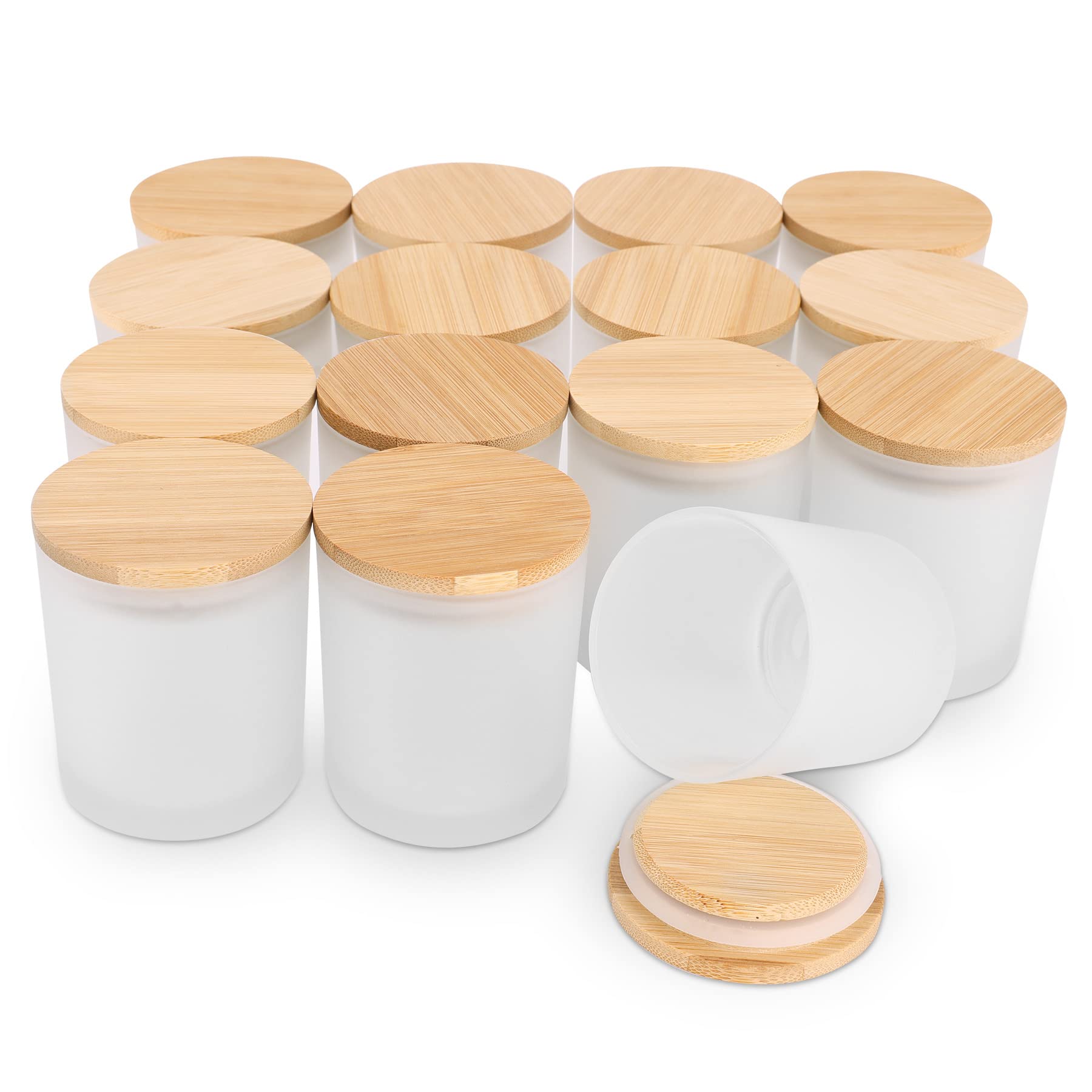 대나무 뚜껑이 달린 반투명 호박색 유리 캔들 항아리,  - Candle Making Supplies Jars 리뷰 및 가격